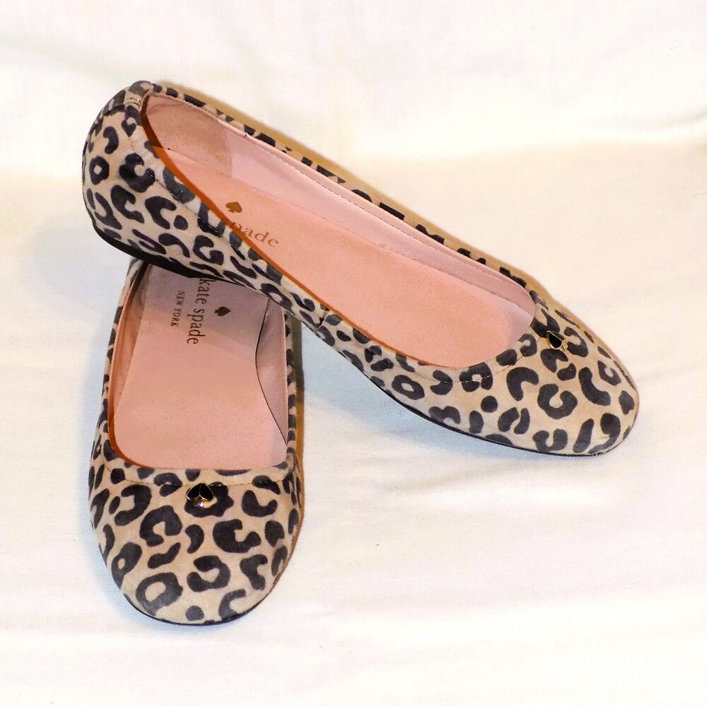 Kate Spade New York Keaton Leopard Print Suede Ballet Flats Size 6B